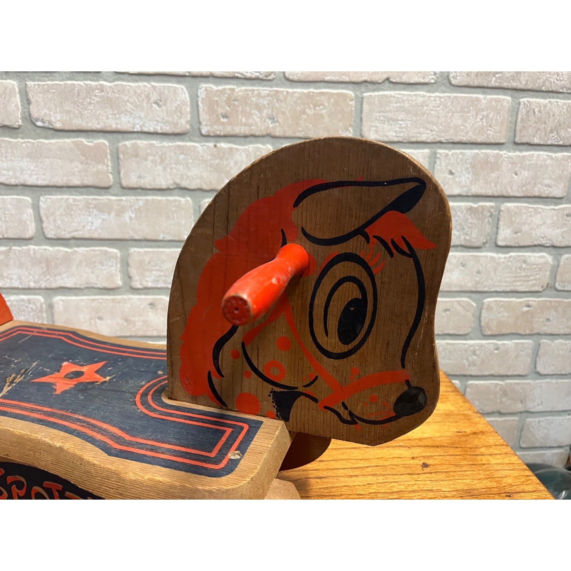 Vintage Wooden Spotty Rocking Horse Children's Kids Boys Girls Toy Rocker