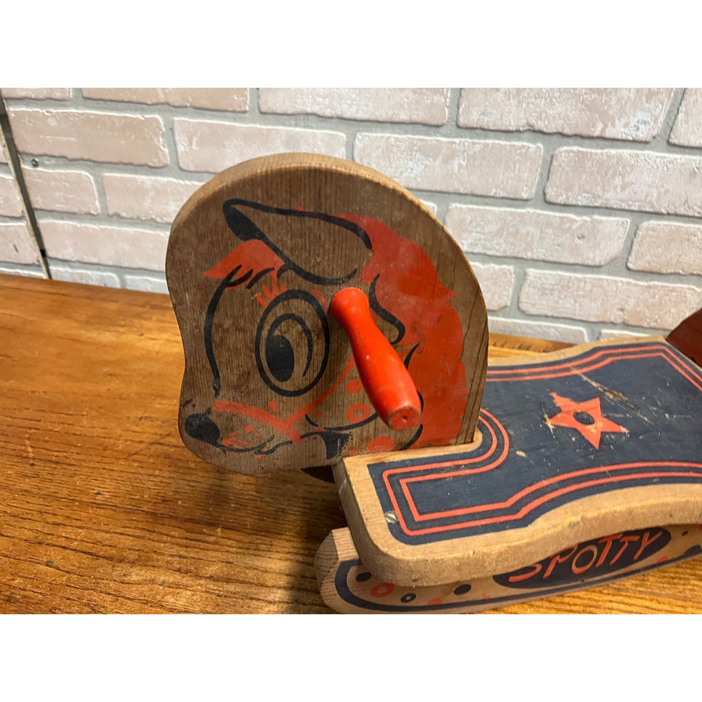 Vintage Wooden Spotty Rocking Horse Children's Kids Boys Girls Toy Rocker