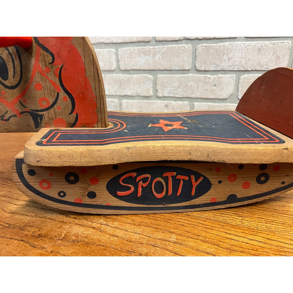 Vintage Wooden Spotty Rocking Horse Children's Kids Boys Girls Toy Rocker
