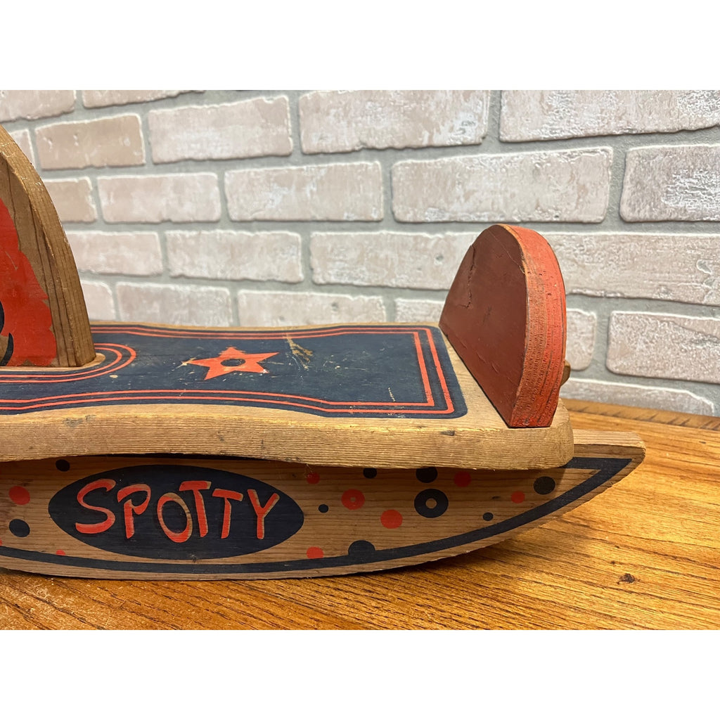 Vintage Wooden Spotty Rocking Horse Children's Kids Boys Girls Toy Rocker