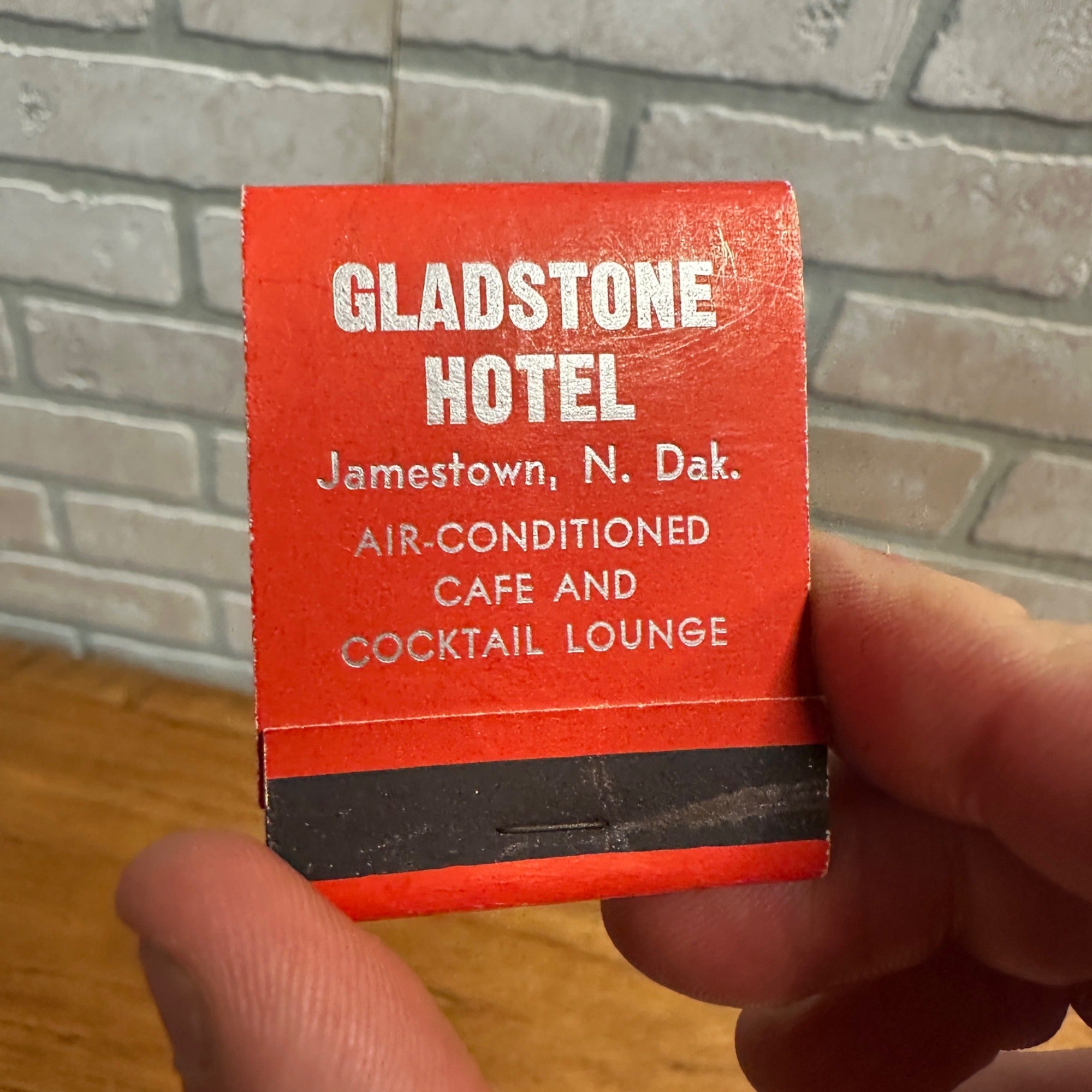 Gladstone Hotel Jamestown North Dakota Matchbook Cover Full