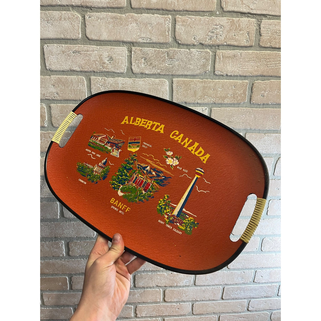 Vintage Banff National Park Alberta Canada Souvenir Tray Serving Mid-Century MCM