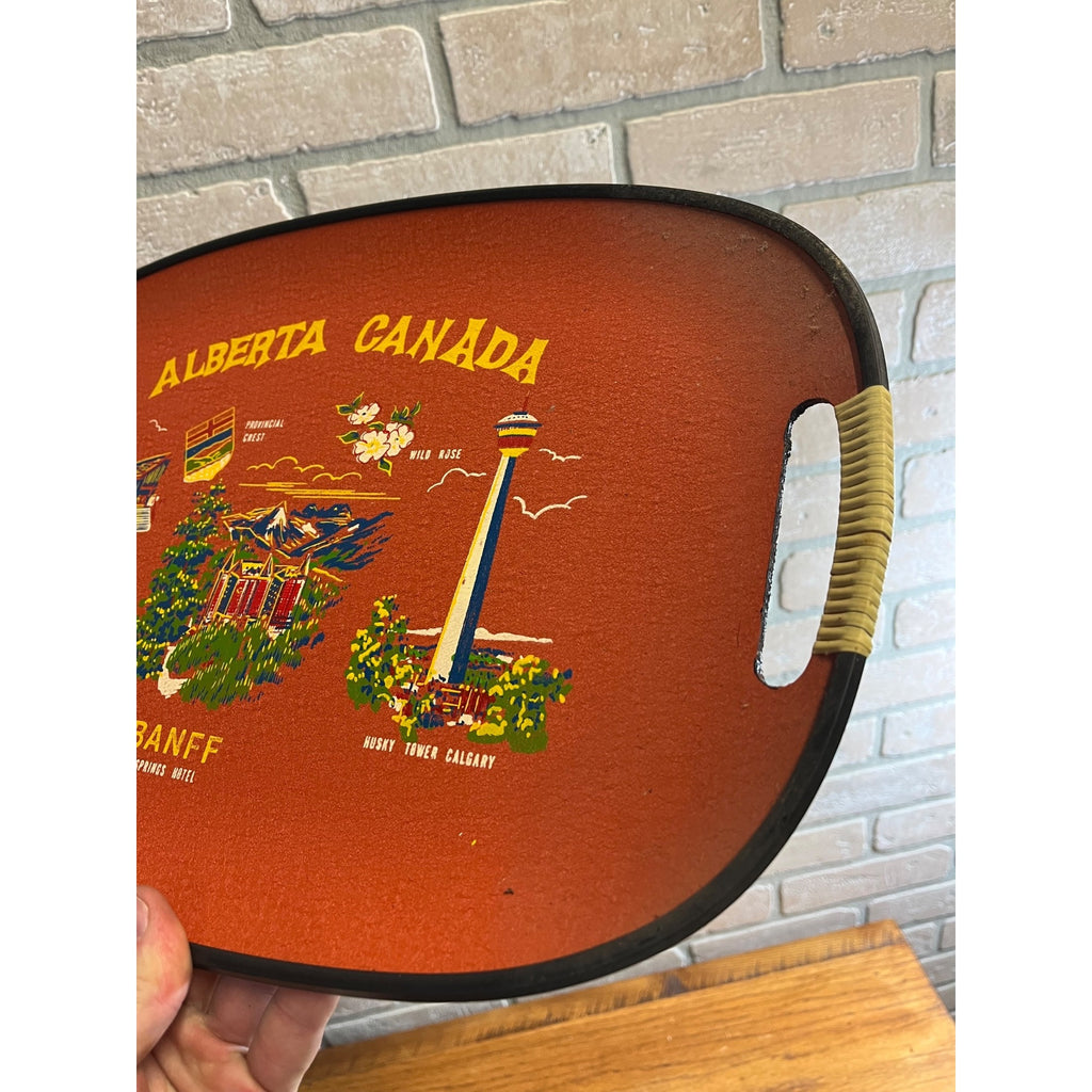 Vintage Banff National Park Alberta Canada Souvenir Tray Serving Mid-Century MCM