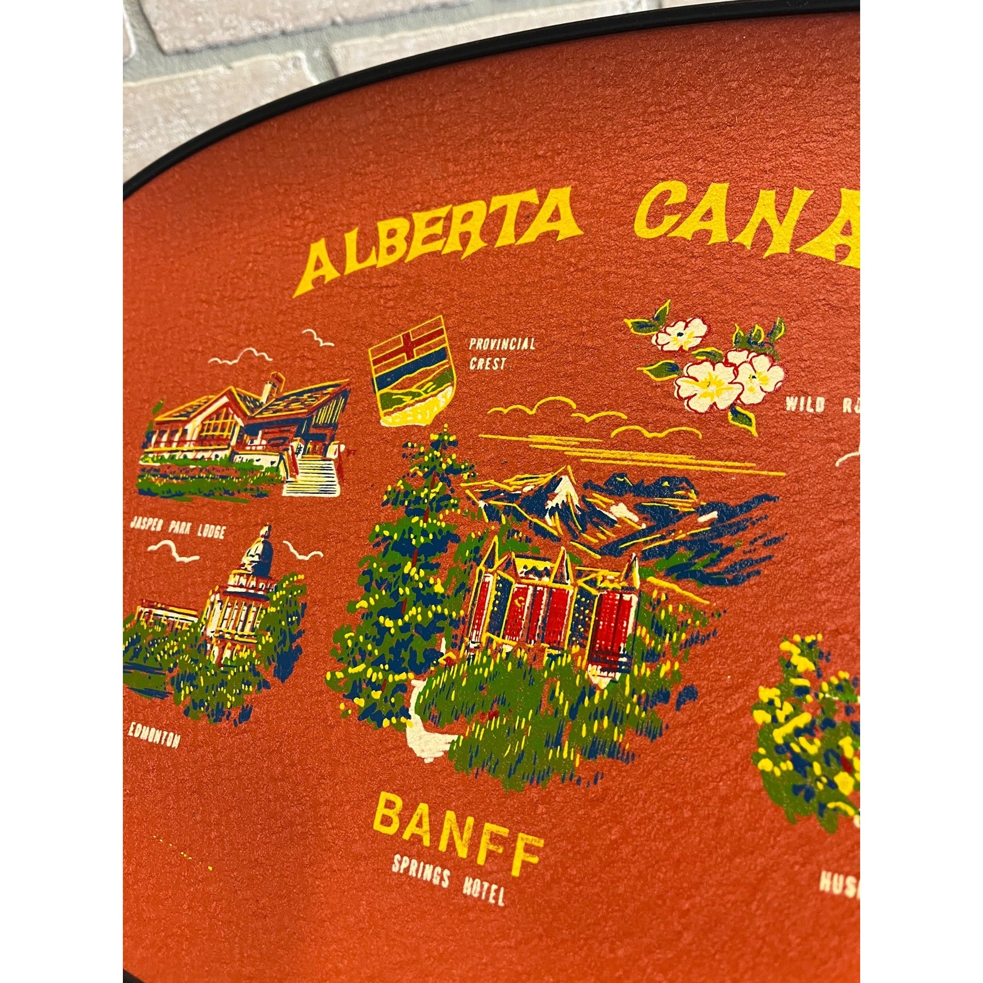 Vintage Banff National Park Alberta Canada Souvenir Tray Serving Mid-Century MCM