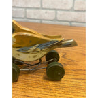 Antique c1920 Steiff Pick Spatz Wood Sparrow Bird Pull Toy Button Rare 5.75"