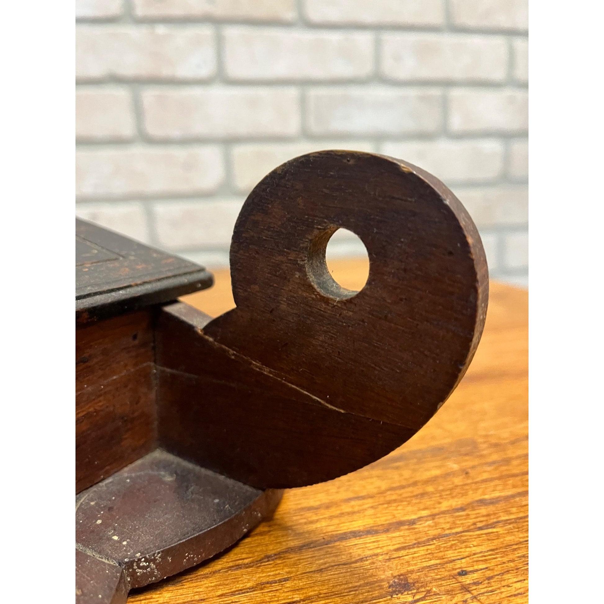 Antique Victorian Shaving Wall Mirror w/ Shelf Compartment Towel Rack Candle Box