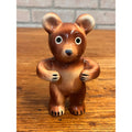 Vintage Mid-Century Glazed Ceramic Bear Toothbrush Holder Crater Lake National Park, Oregon Souvenir
