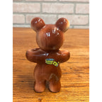 Vintage Mid-Century Glazed Ceramic Bear Toothbrush Holder Crater Lake National Park, Oregon Souvenir