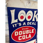 Vintage Double Cola Quart Cardstock Soda Litho Sign