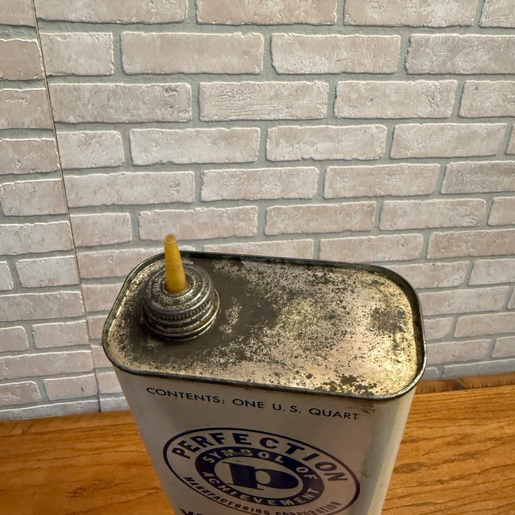 Vintage Perfection Vacuum Pump Oil Can One Quart Canco Size Delavan, Wisconsin