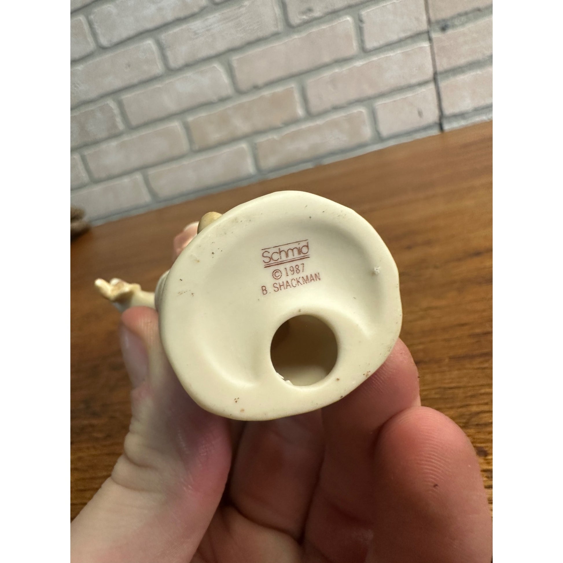 1985 Schmid Shackman Ceramic Angel Girl & Boy Figurines Christmas Ornaments