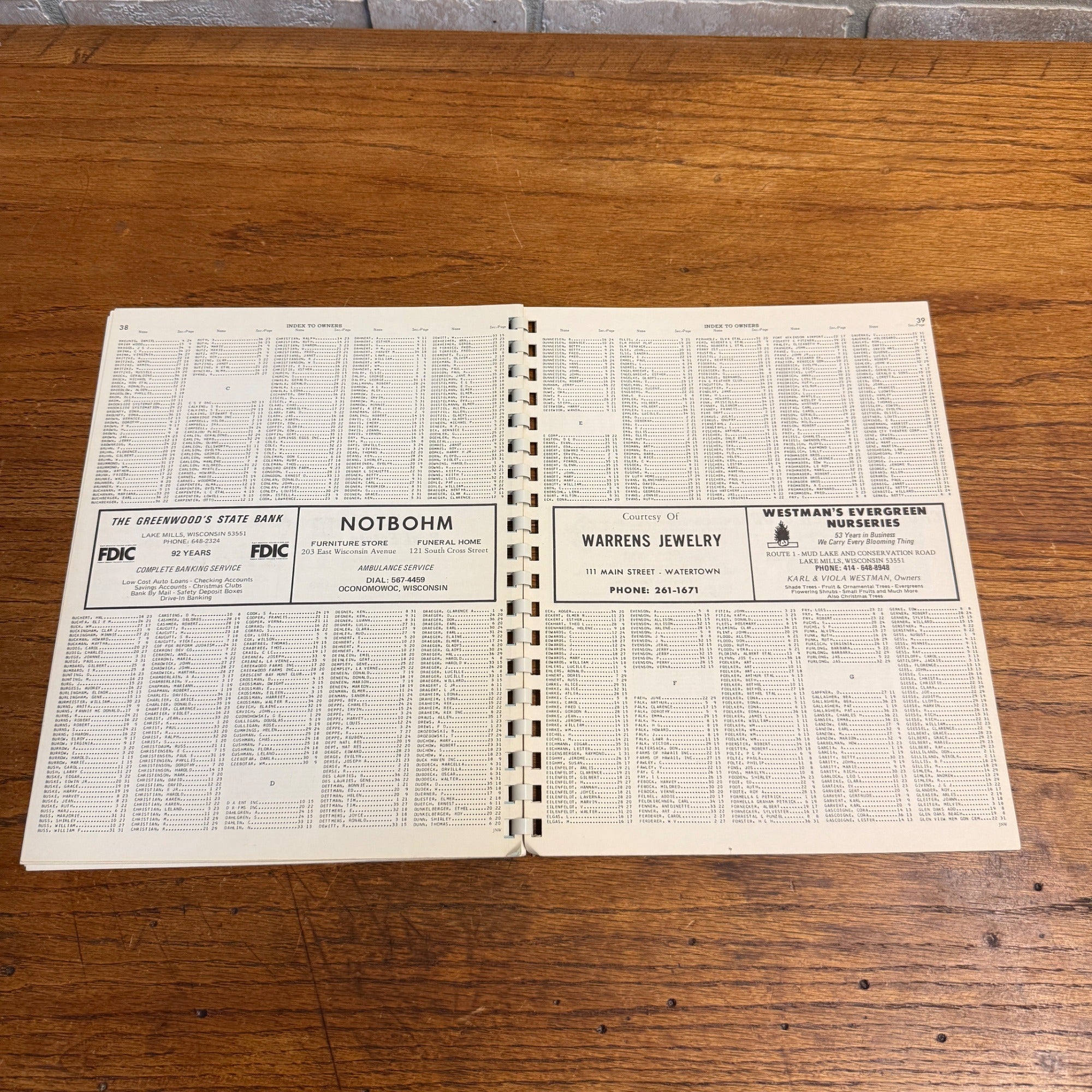 Jefferson County WI Atlas & Plat Book Bicentennial 1976 Wisconsin