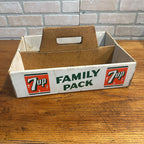 Vintage 7up Soda Bottle Family Pack Carrier Bottling Crate Cardboard