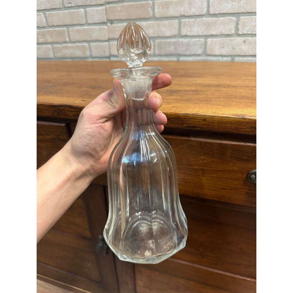 Vintage 1900s "Sprucewood" Whiskey Liquor Etched Glass Back Bar Decanter - Wisconsin?