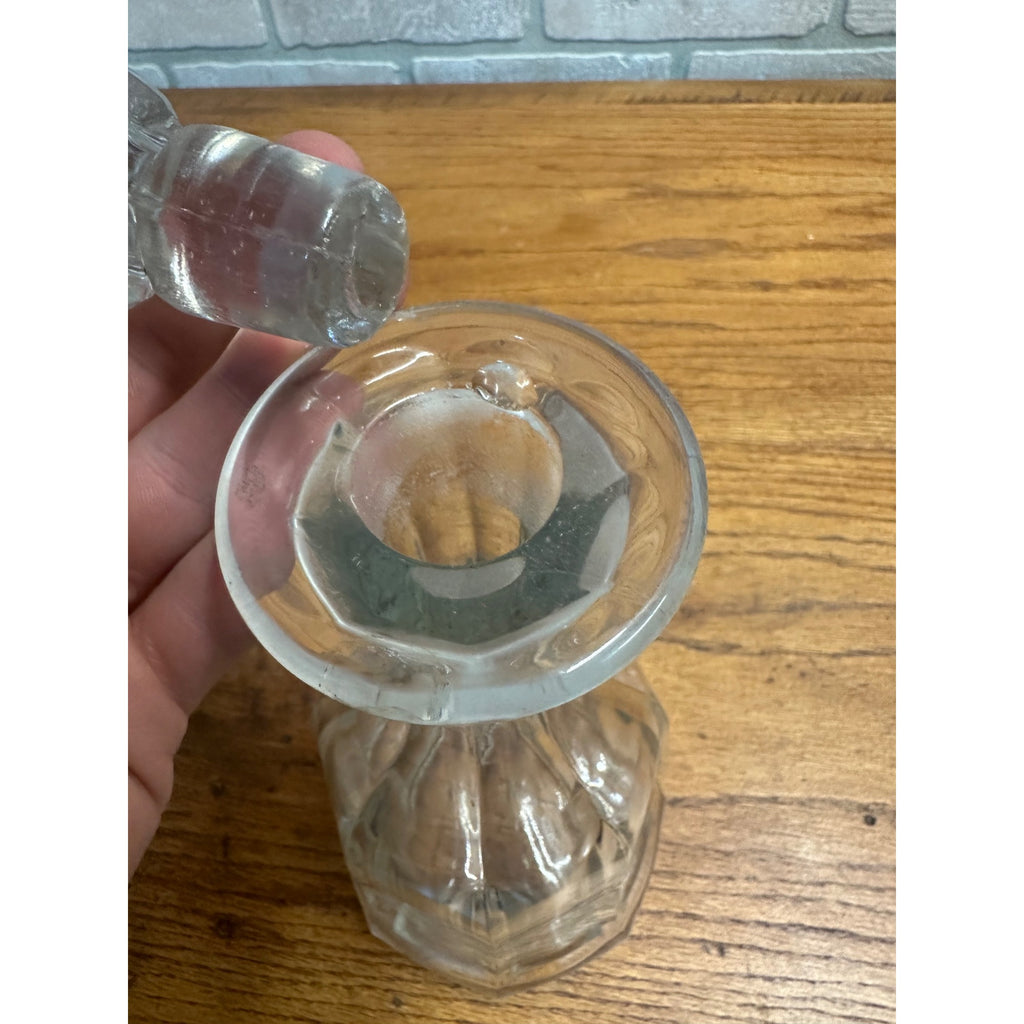 Vintage 1900s "Sprucewood" Whiskey Liquor Etched Glass Back Bar Decanter - Wisconsin?
