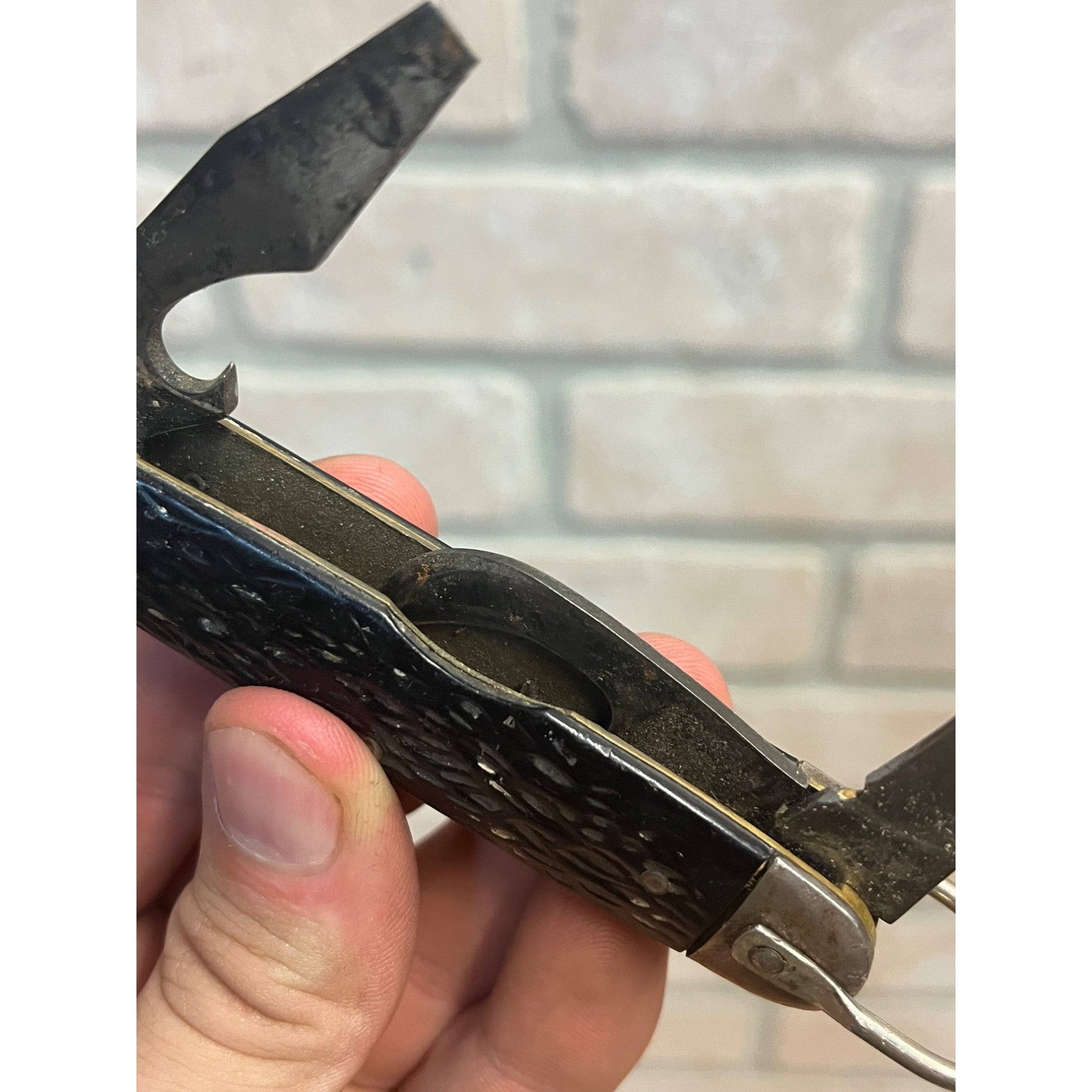 Vintage Imperial Brand Black Handle 4-Blade Pocket Knife Multi-Tool