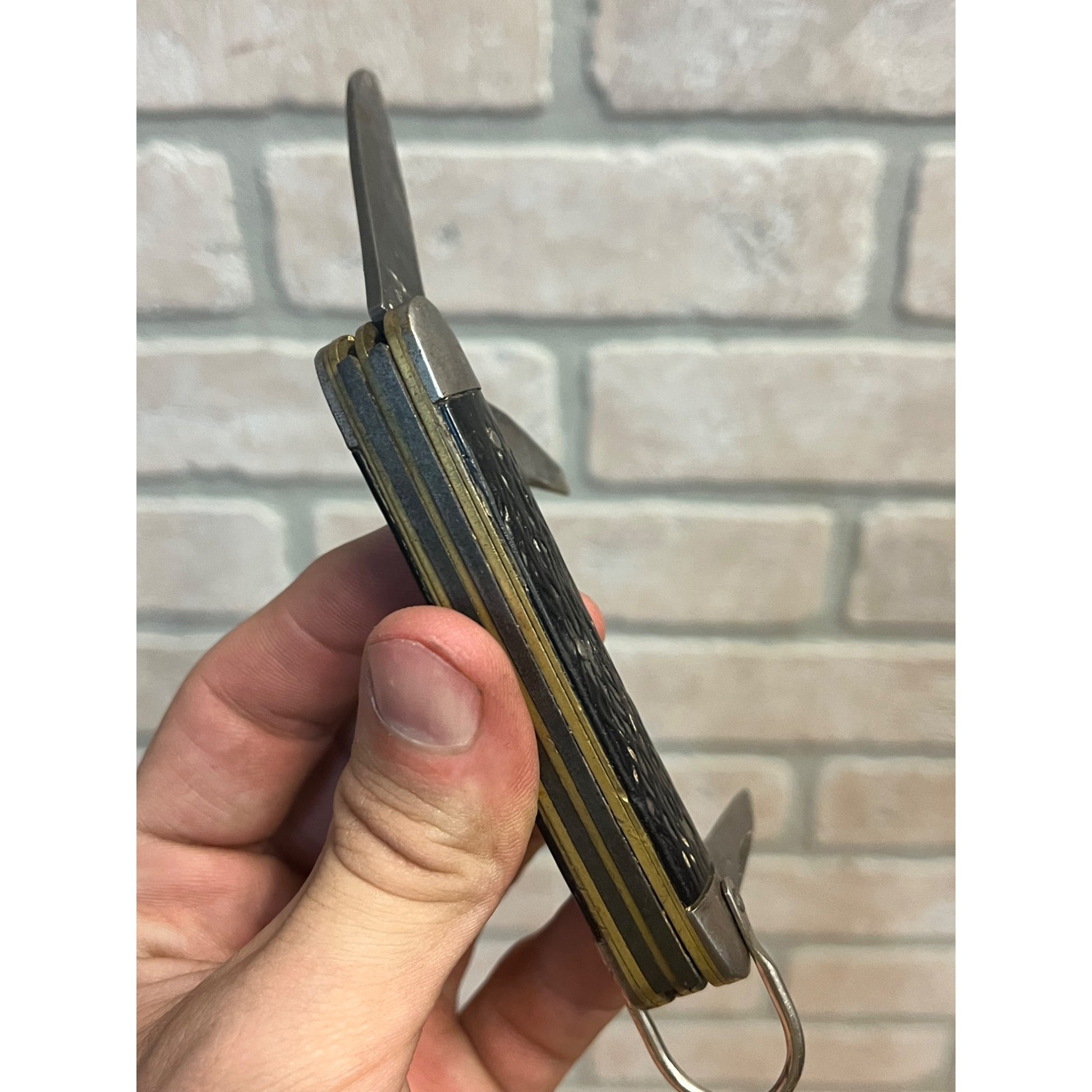 Vintage Imperial Brand Black Handle 4-Blade Pocket Knife Multi-Tool