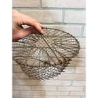 Antique Collapsable Wire Egg Basket Folding Primitive Antique boiling strainer
