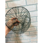Antique Collapsable Wire Egg Basket Folding Primitive Antique boiling strainer