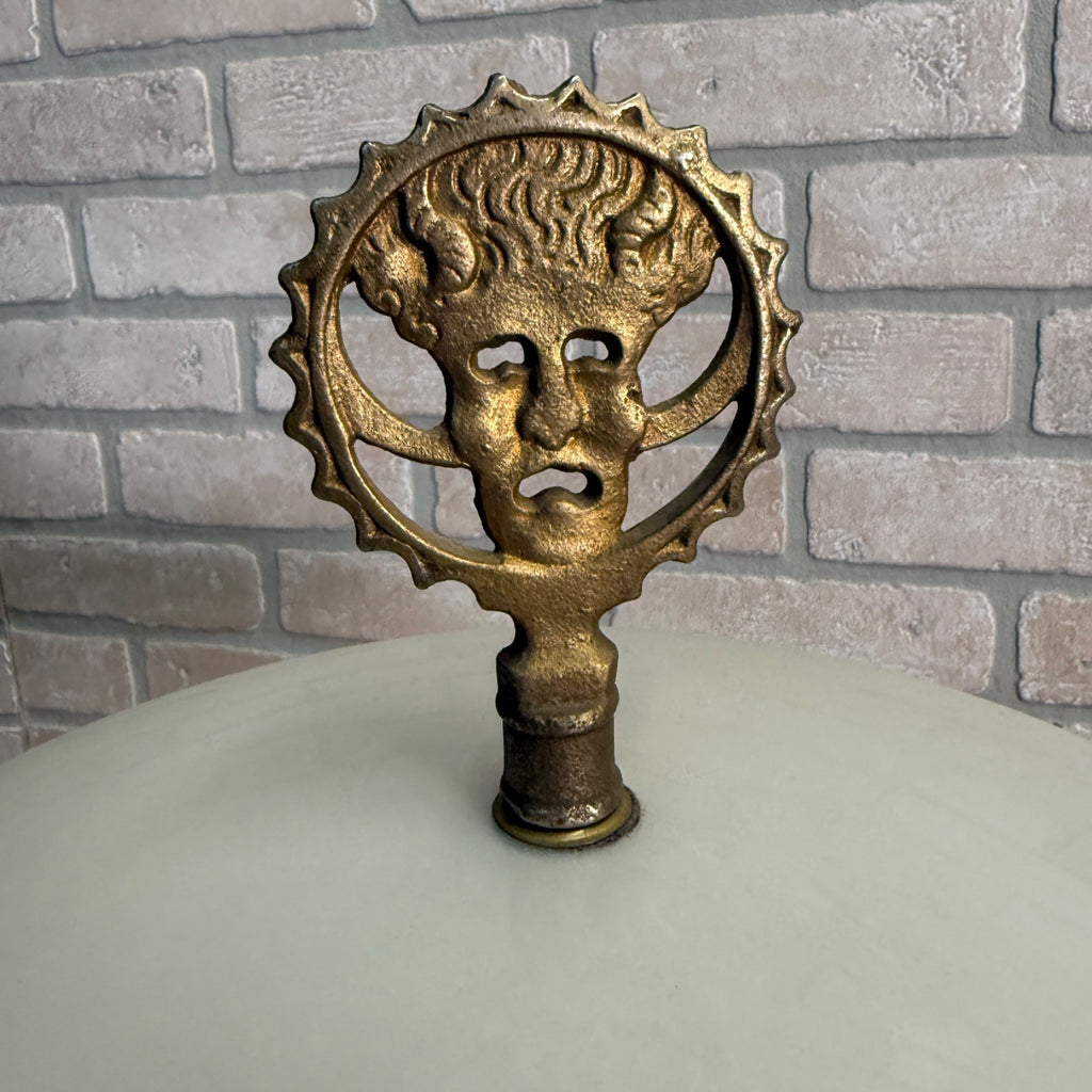 Art Deco Oscar Bach Jadeite Cast Lamp Light Devil Finial Double Socket Parlor