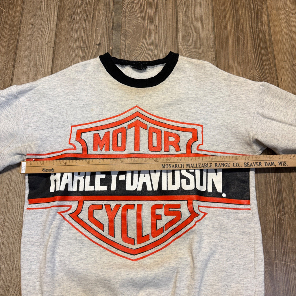 Vintage 1980s Harley Davidson Long Sleeve Sweater Shirt Medium Bob's Fond du Lac