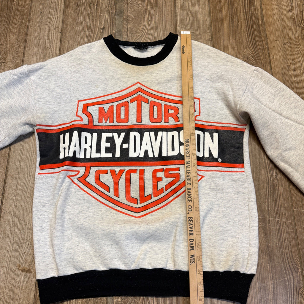 Vintage 1980s Harley Davidson Long Sleeve Sweater Shirt Medium Bob's Fond du Lac