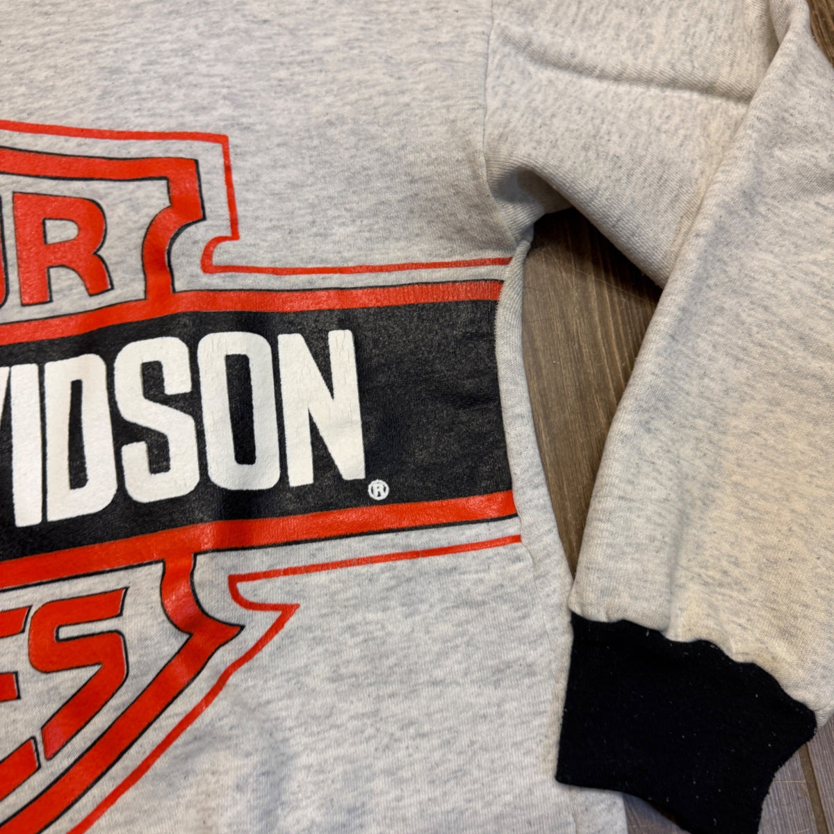 Vintage 1980s Harley Davidson Long Sleeve Sweater Shirt Medium Bob's Fond du Lac