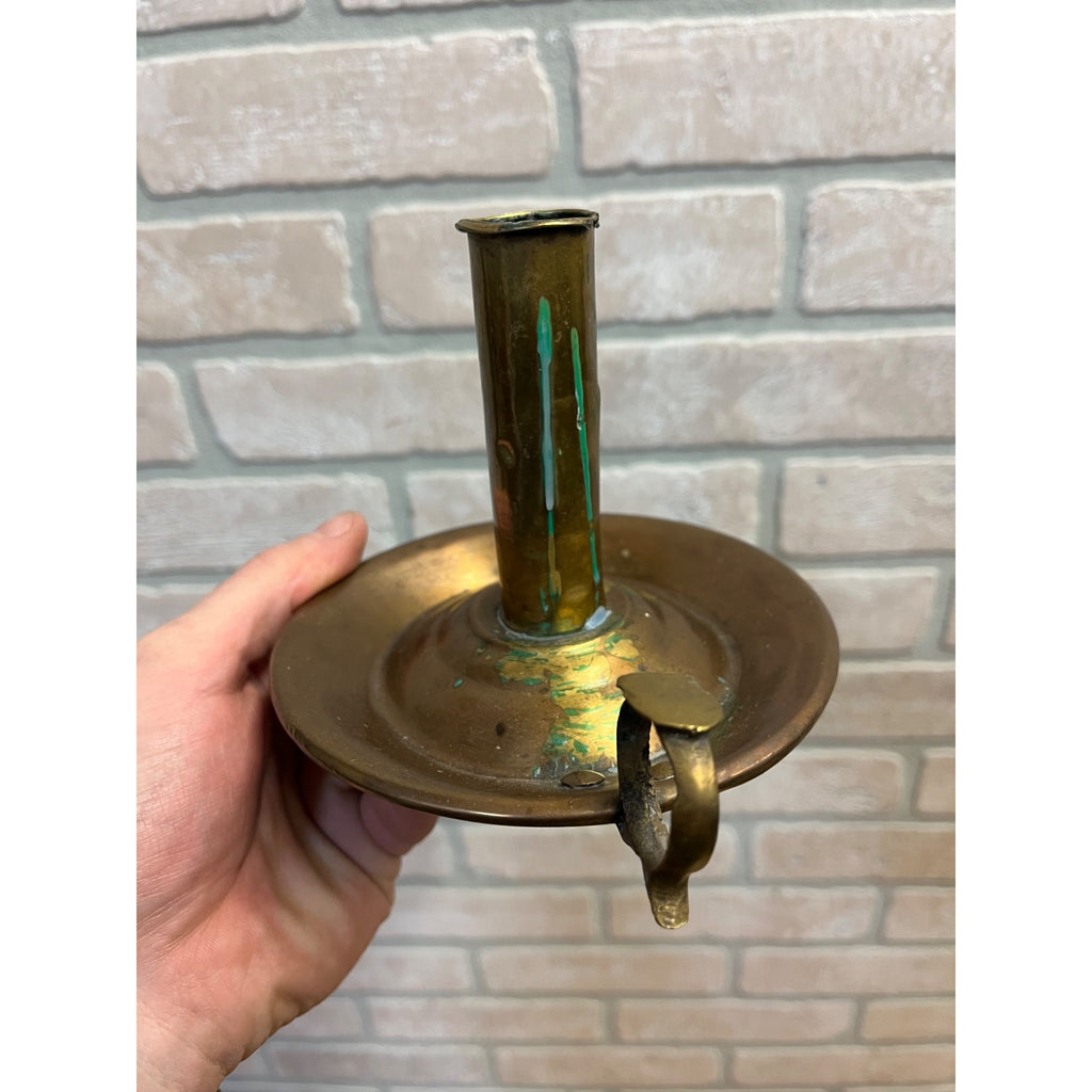 Vintage Brass Candlestick Candle Holder Primitive Farmhouse Style