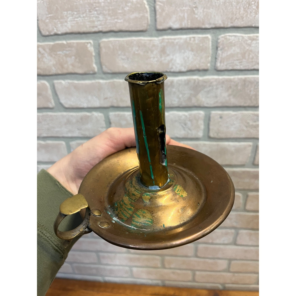 Vintage Brass Candlestick Candle Holder Primitive Farmhouse Style