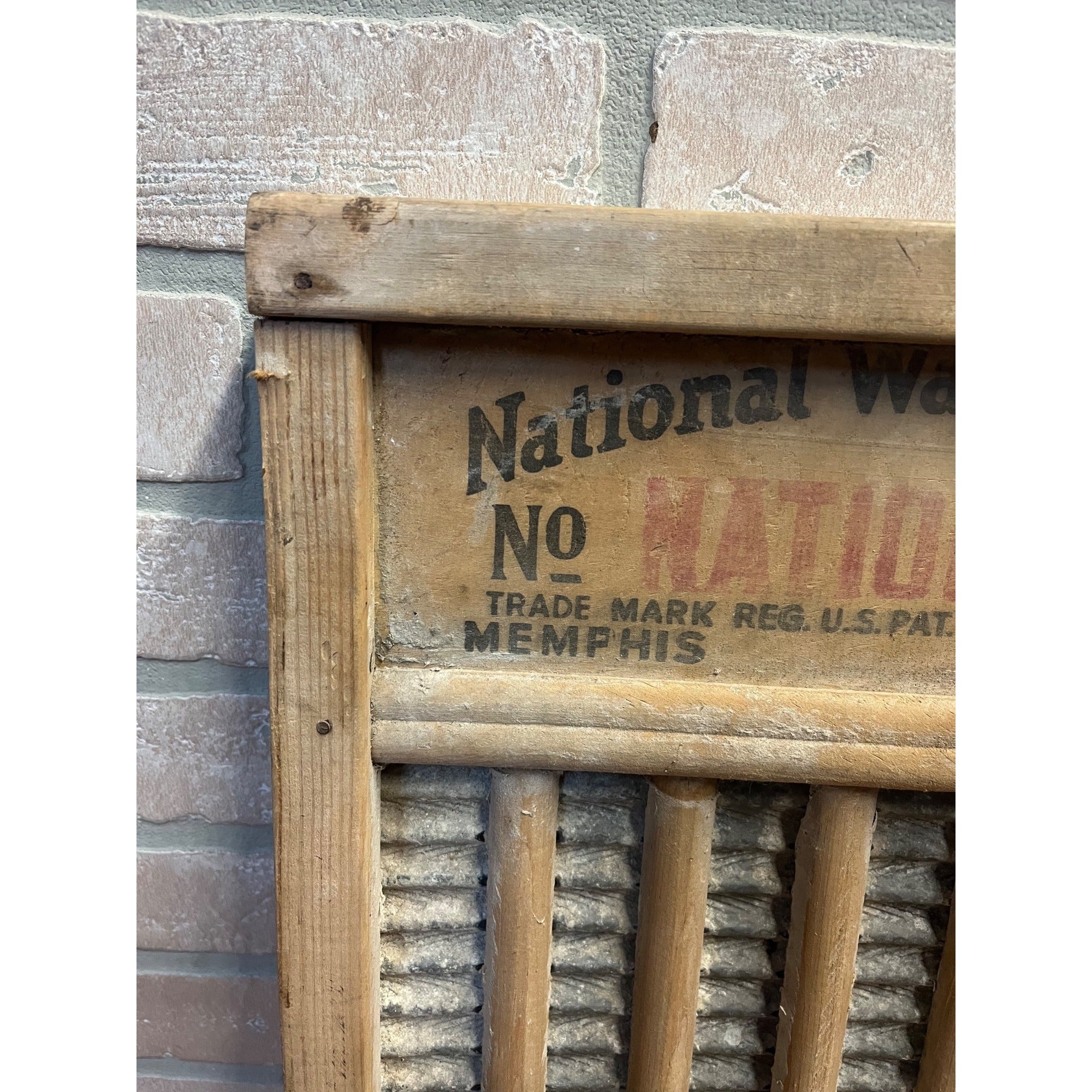 Vintage Wooden Washboard National Washboard Co. No. 701 Laundry Decor Memphis Chicago