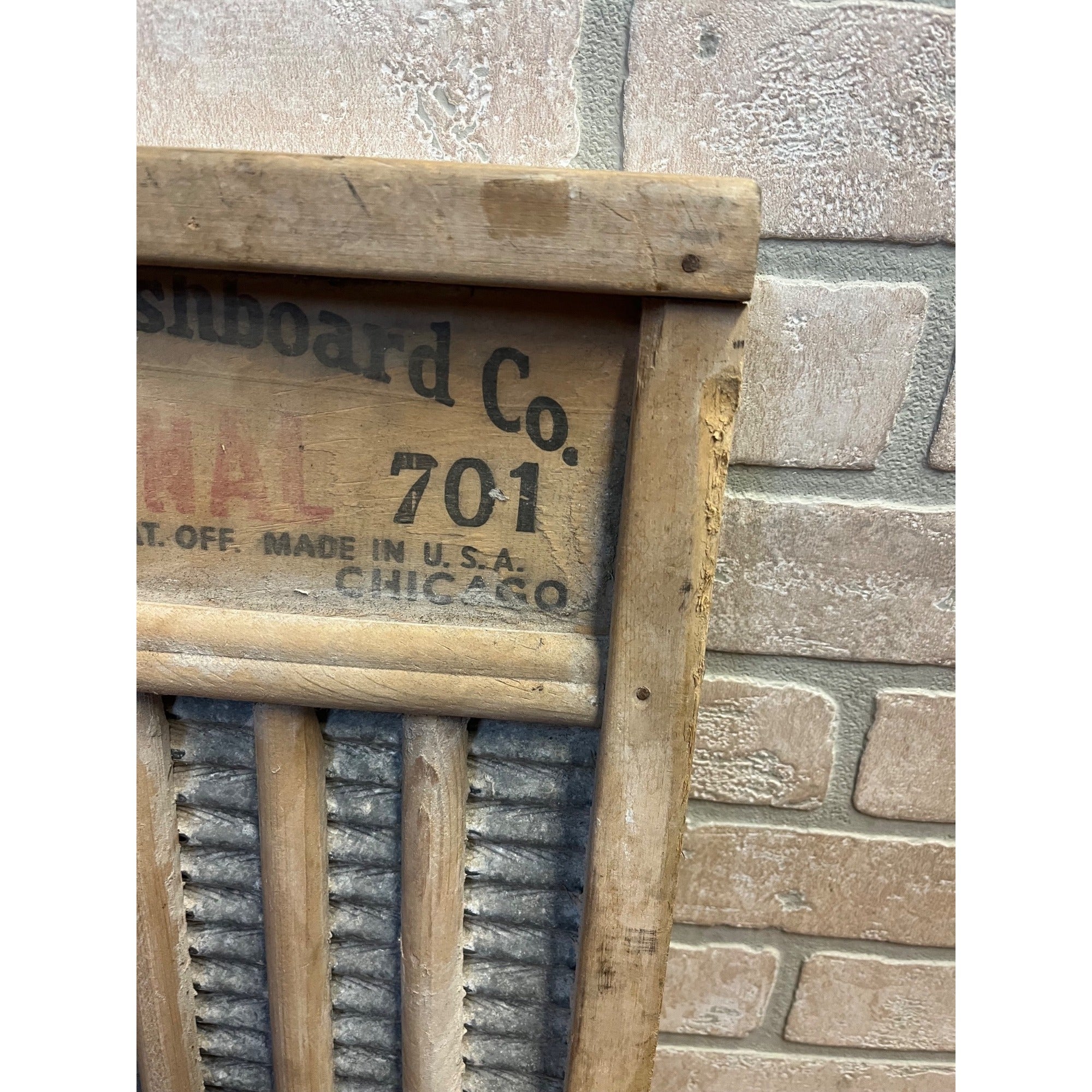 Vintage Wooden Washboard National Washboard Co. No. 701 Laundry Decor Memphis Chicago