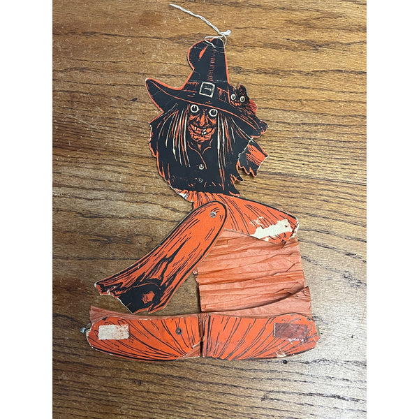 RARE Vintage Halloween Tango Witch Diecut Honeycomb Beistle 1930-31 - POOR As-Is