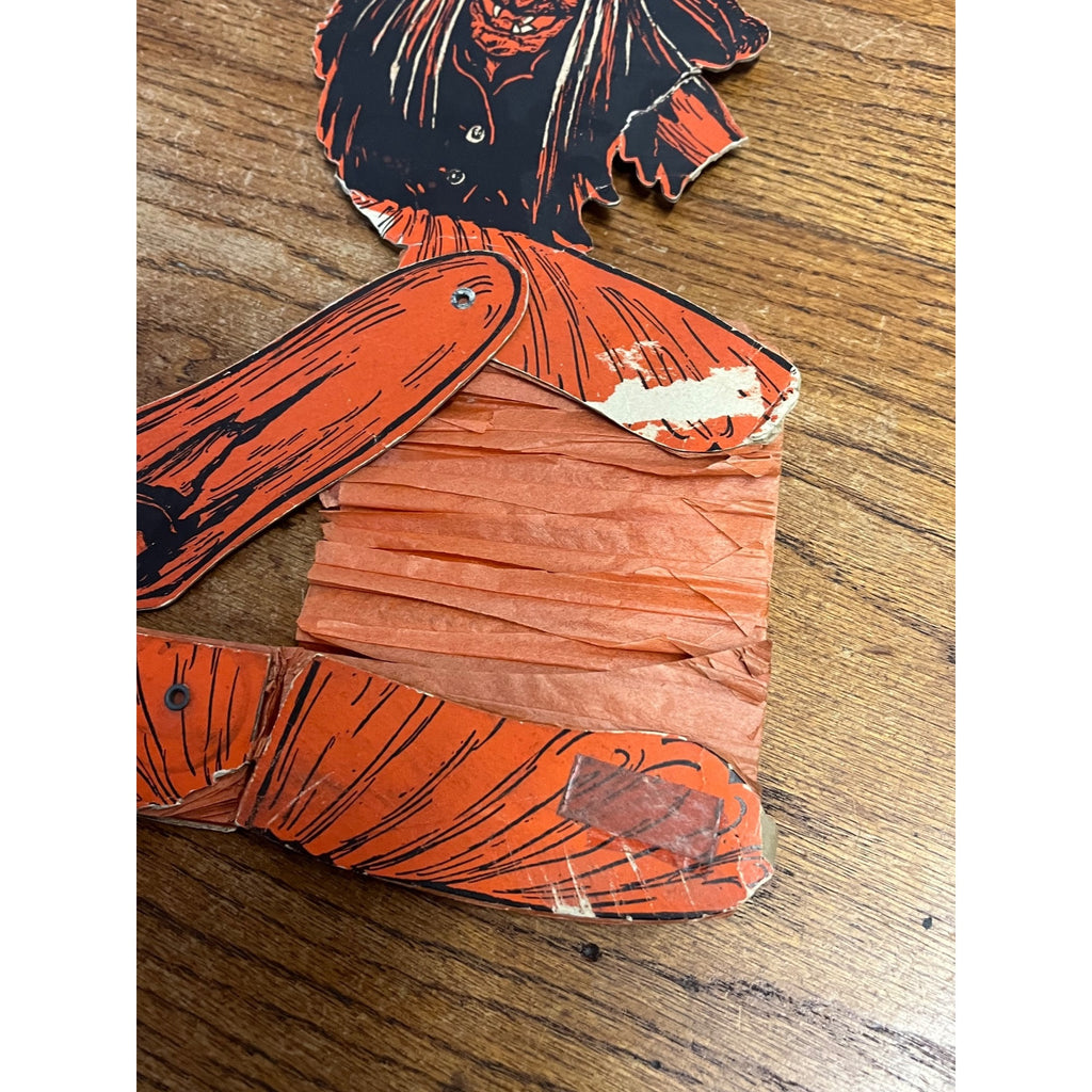 RARE Vintage Halloween Tango Witch Diecut Honeycomb Beistle 1930-31 - POOR As-Is