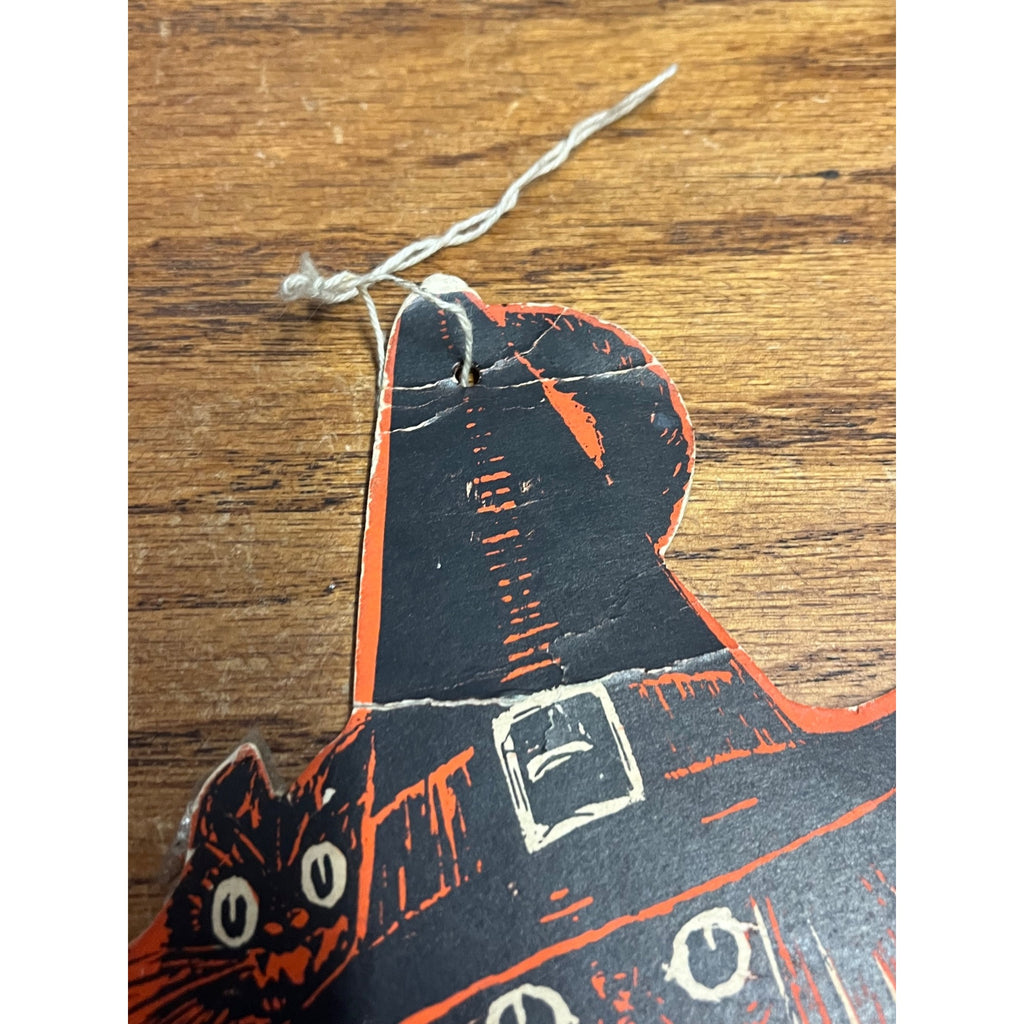 RARE Vintage Halloween Tango Witch Diecut Honeycomb Beistle 1930-31 - POOR As-Is