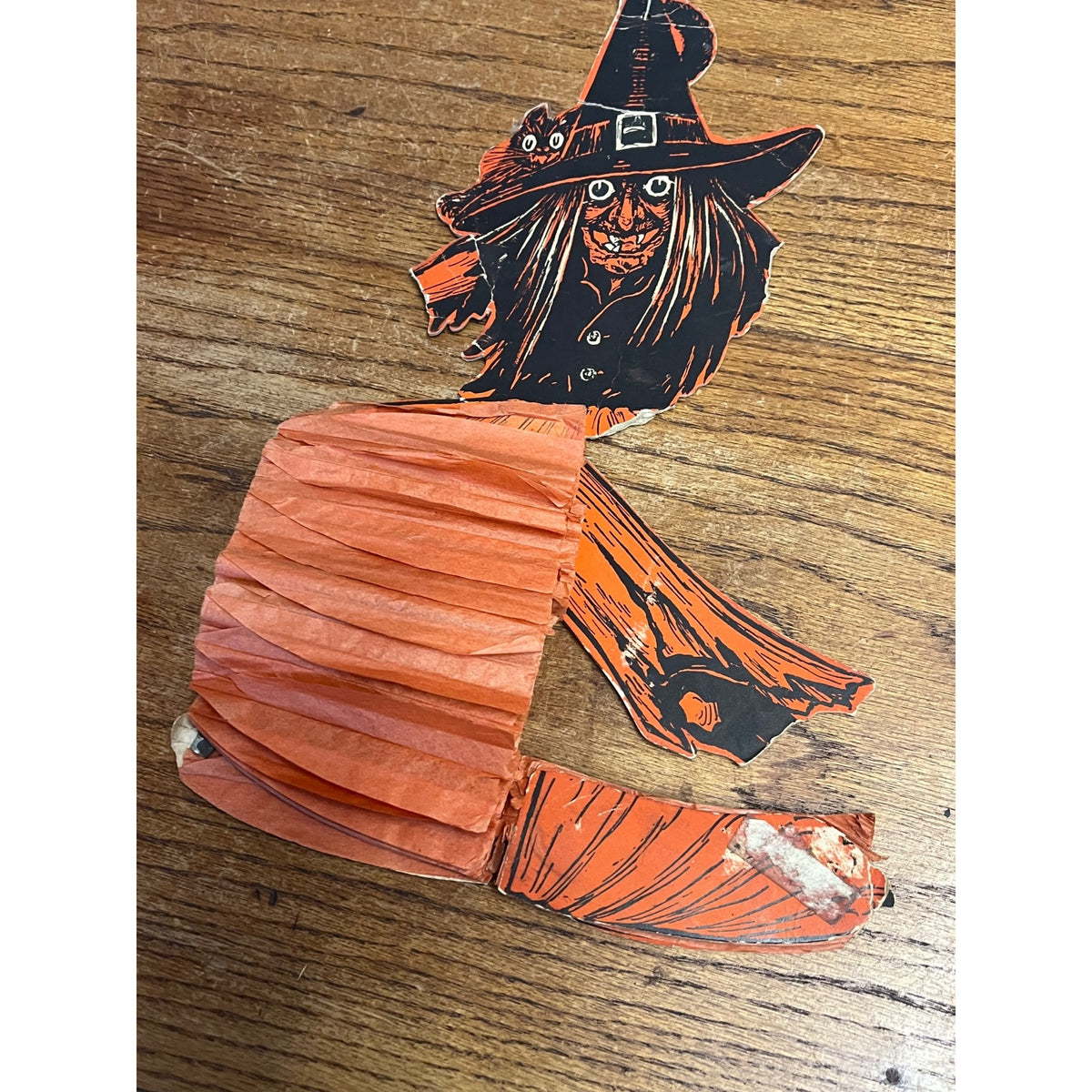 RARE Vintage Halloween Tango Witch Diecut Honeycomb Beistle 1930-31 - POOR As-Is