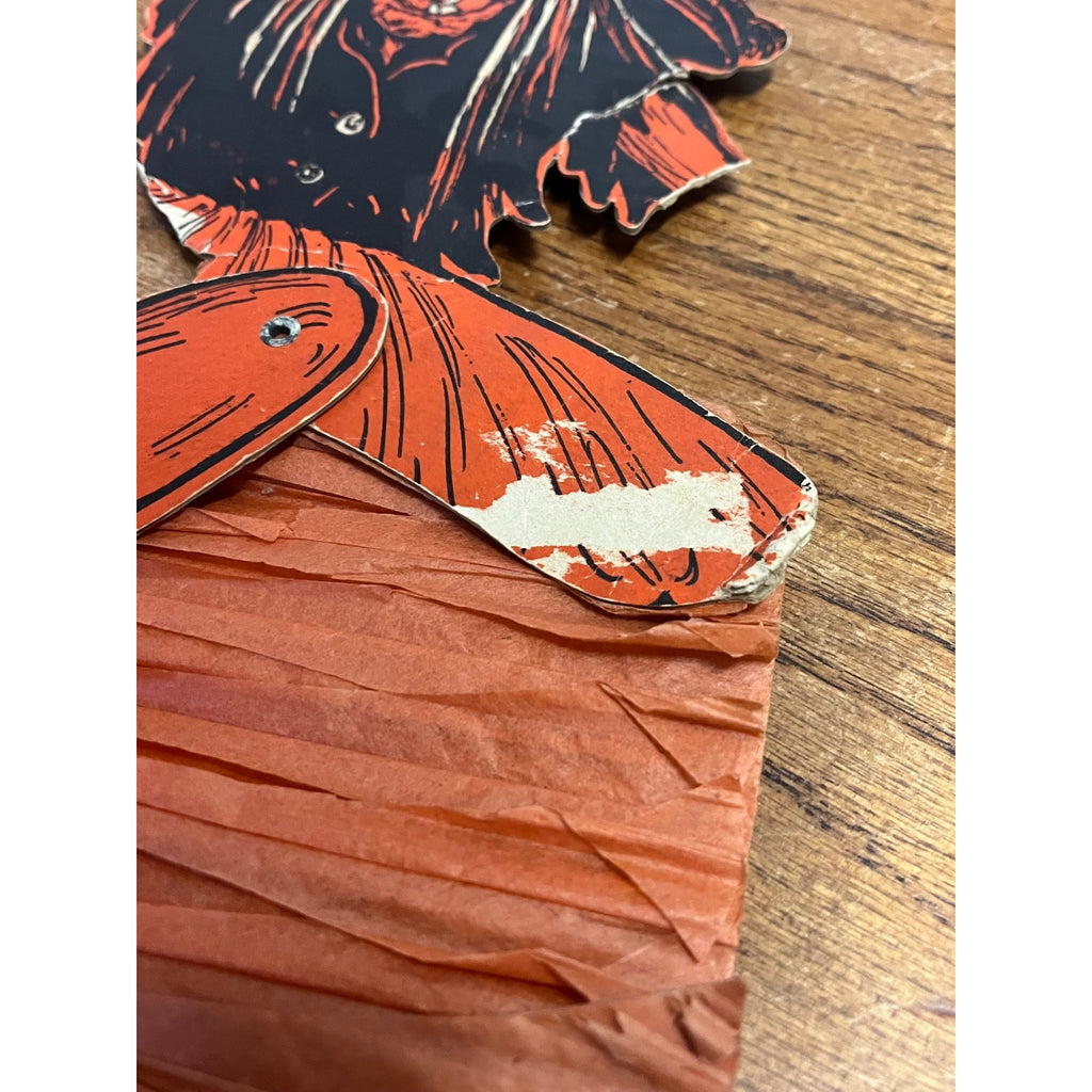 RARE Vintage Halloween Tango Witch Diecut Honeycomb Beistle 1930-31 - POOR As-Is