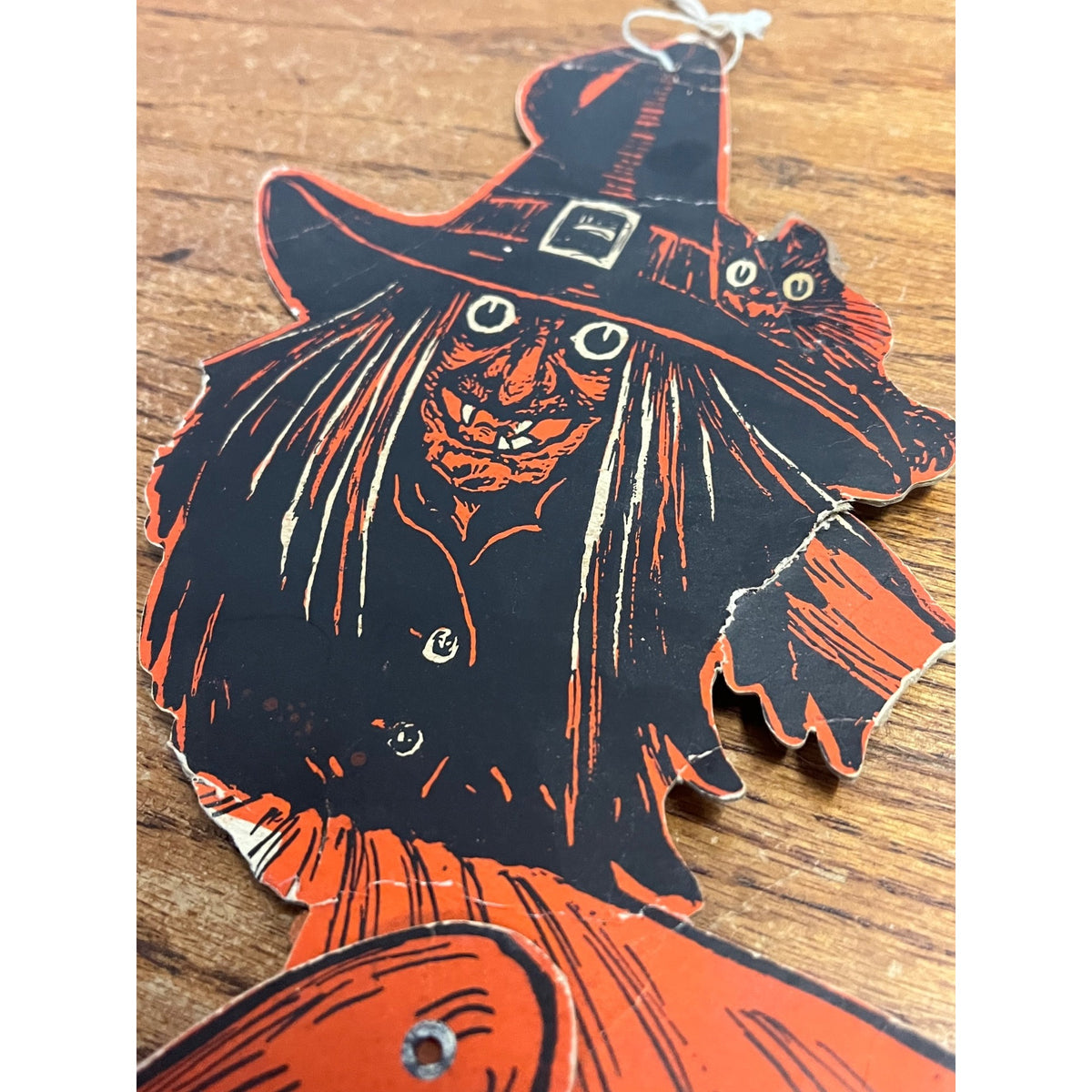 RARE Vintage Halloween Tango Witch Diecut Honeycomb Beistle 1930-31 - POOR As-Is