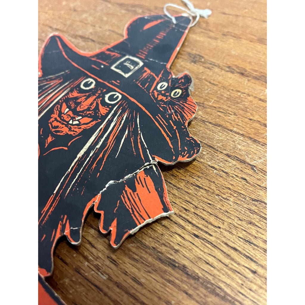 RARE Vintage Halloween Tango Witch Diecut Honeycomb Beistle 1930-31 - POOR As-Is