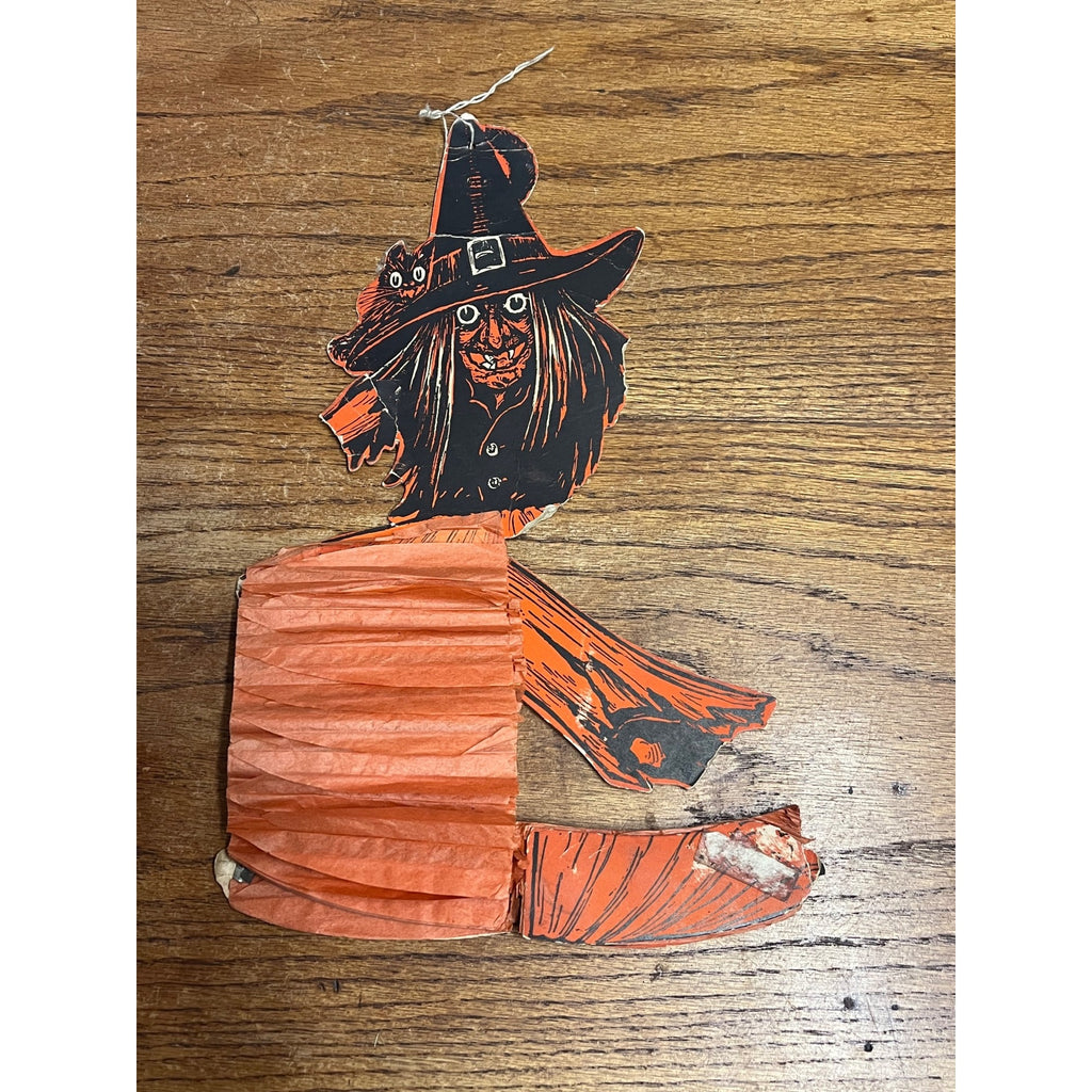 RARE Vintage Halloween Tango Witch Diecut Honeycomb Beistle 1930-31 - POOR As-Is