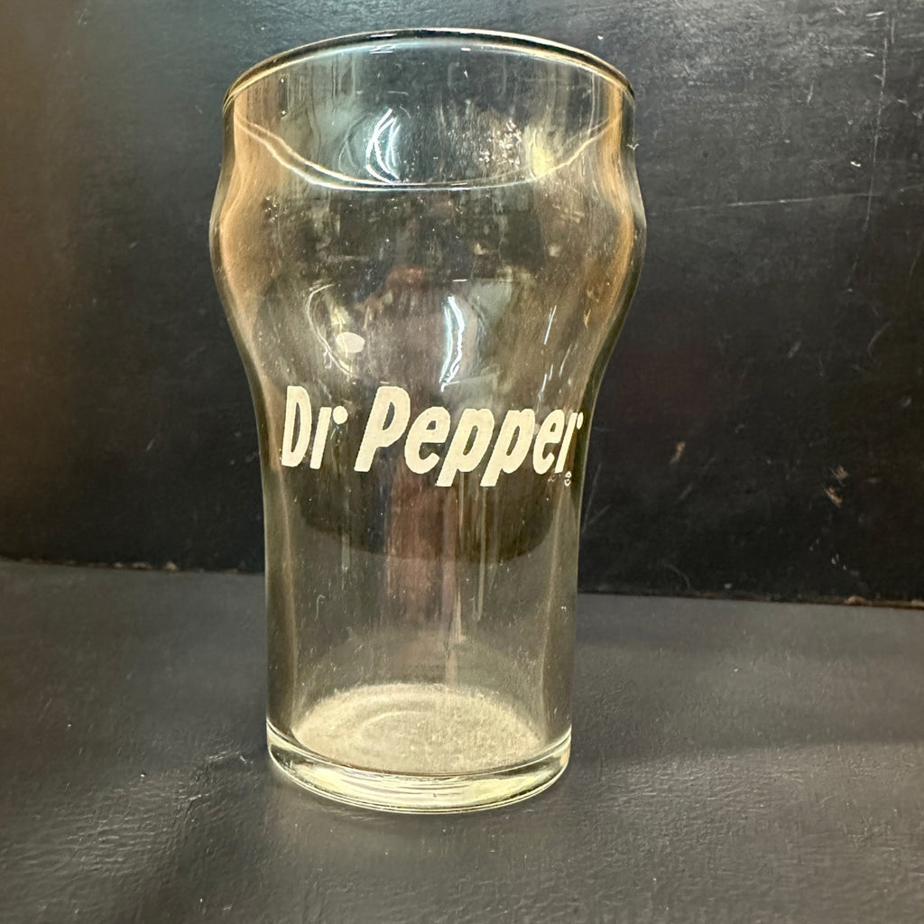 Vintage Dr Pepper Soda Fountain Glass Flared White ACL