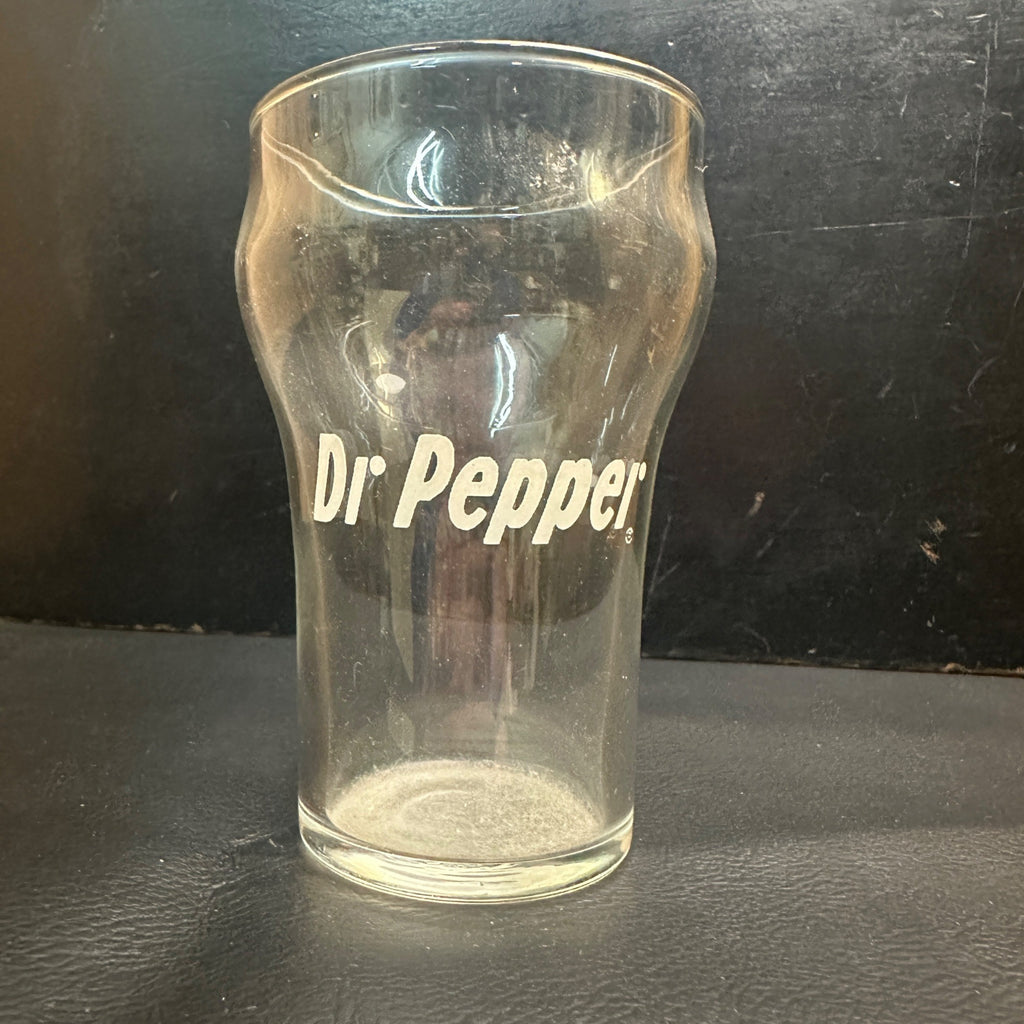 Vintage Dr Pepper Soda Fountain Glass Flared White ACL