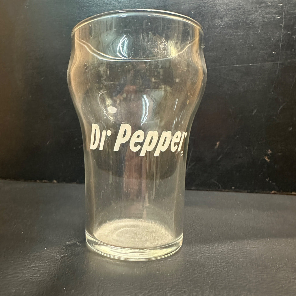 Vintage Dr Pepper Soda Fountain Glass Flared White ACL