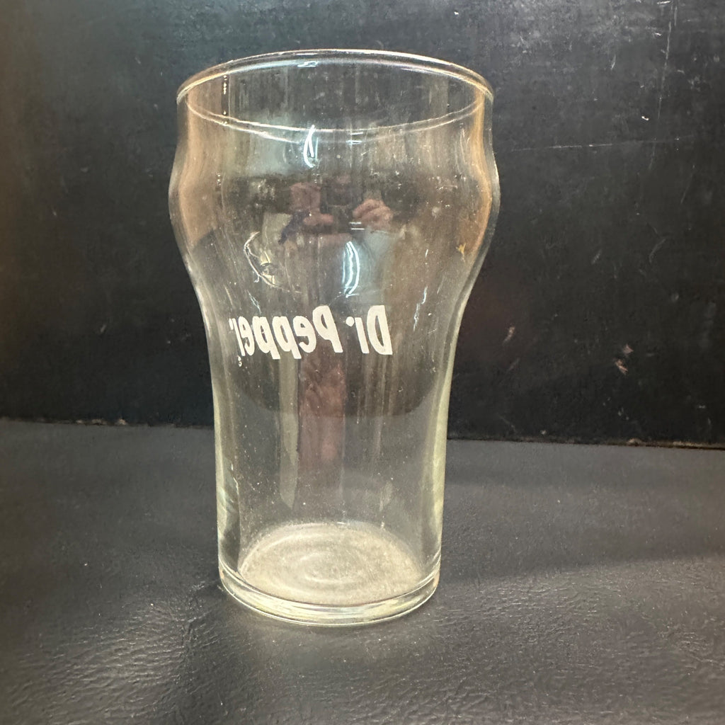 Vintage Dr Pepper Soda Fountain Glass Flared White ACL