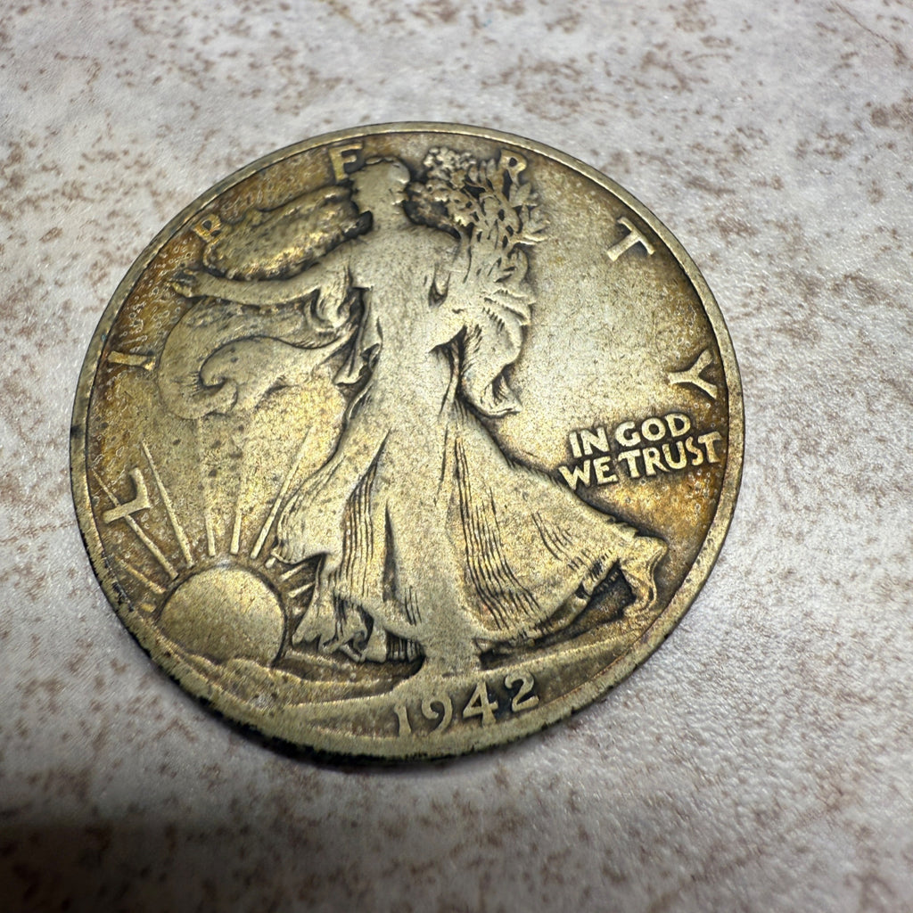 1942 Walking Liberty Half Dollar Coin 90% Silver US Mint