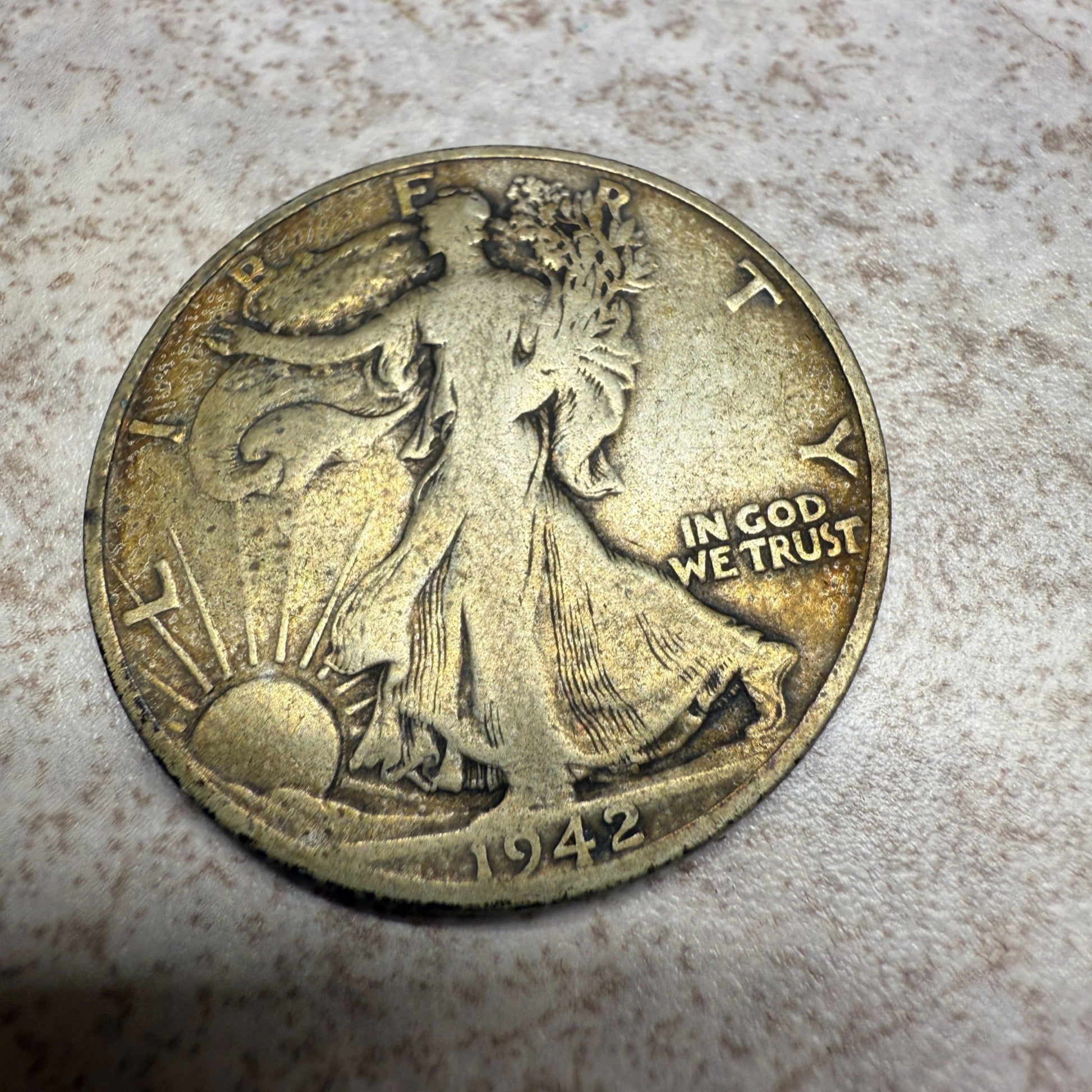 1942 Walking Liberty Half Dollar Coin 90% Silver US Mint