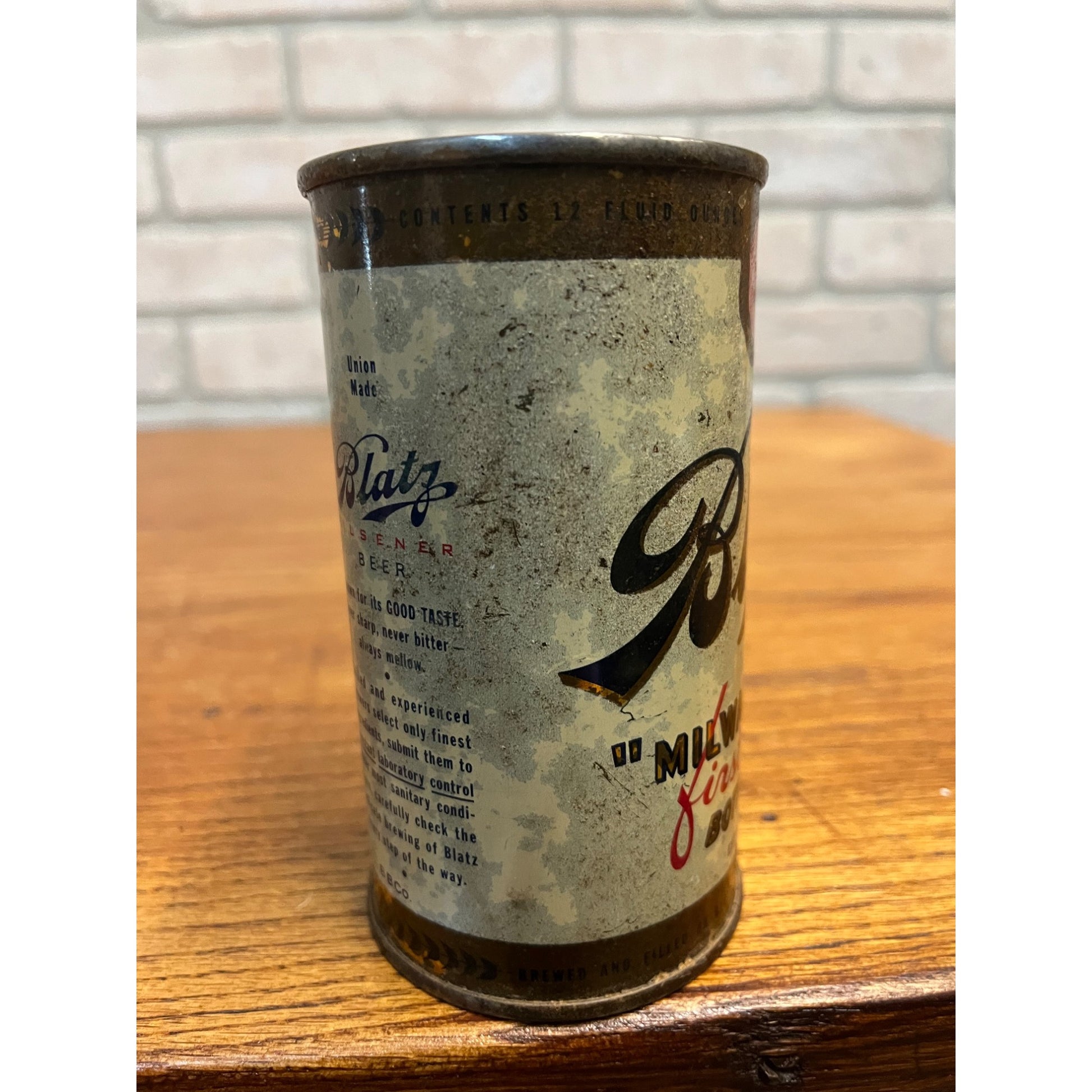 Vintage Blatz Milwaukee's First Flat Top Beer Can , Empty