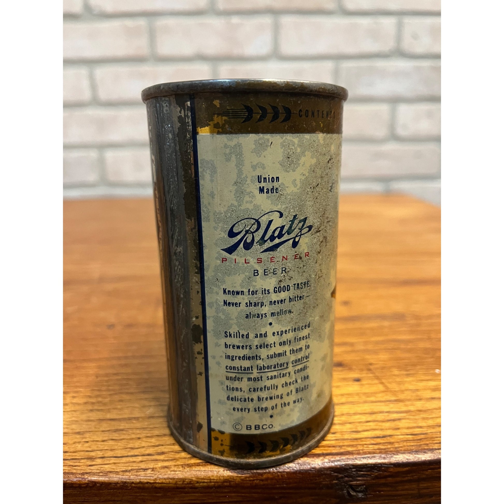 Vintage Blatz Milwaukee's First Flat Top Beer Can , Empty