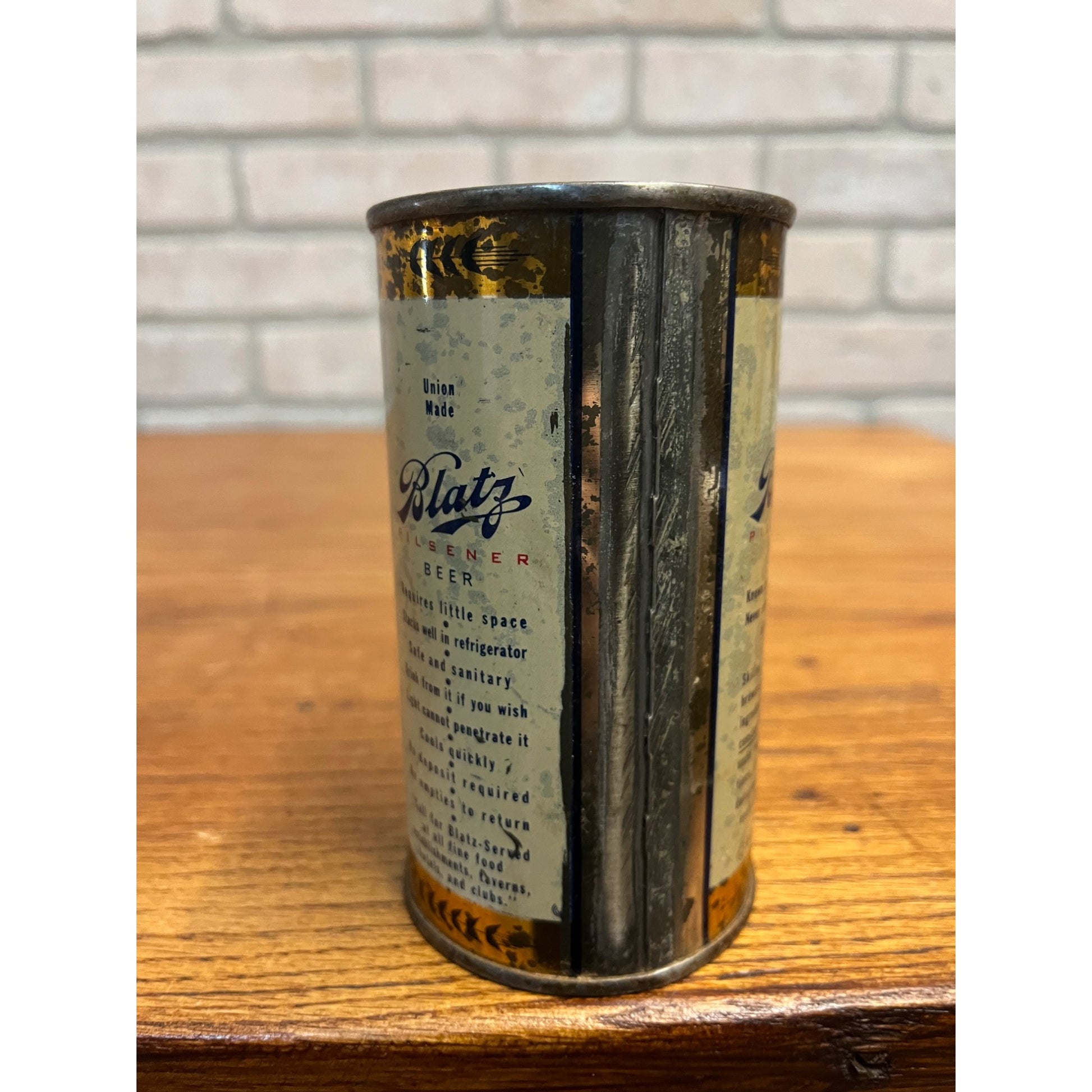 Vintage Blatz Milwaukee's First Flat Top Beer Can , Empty