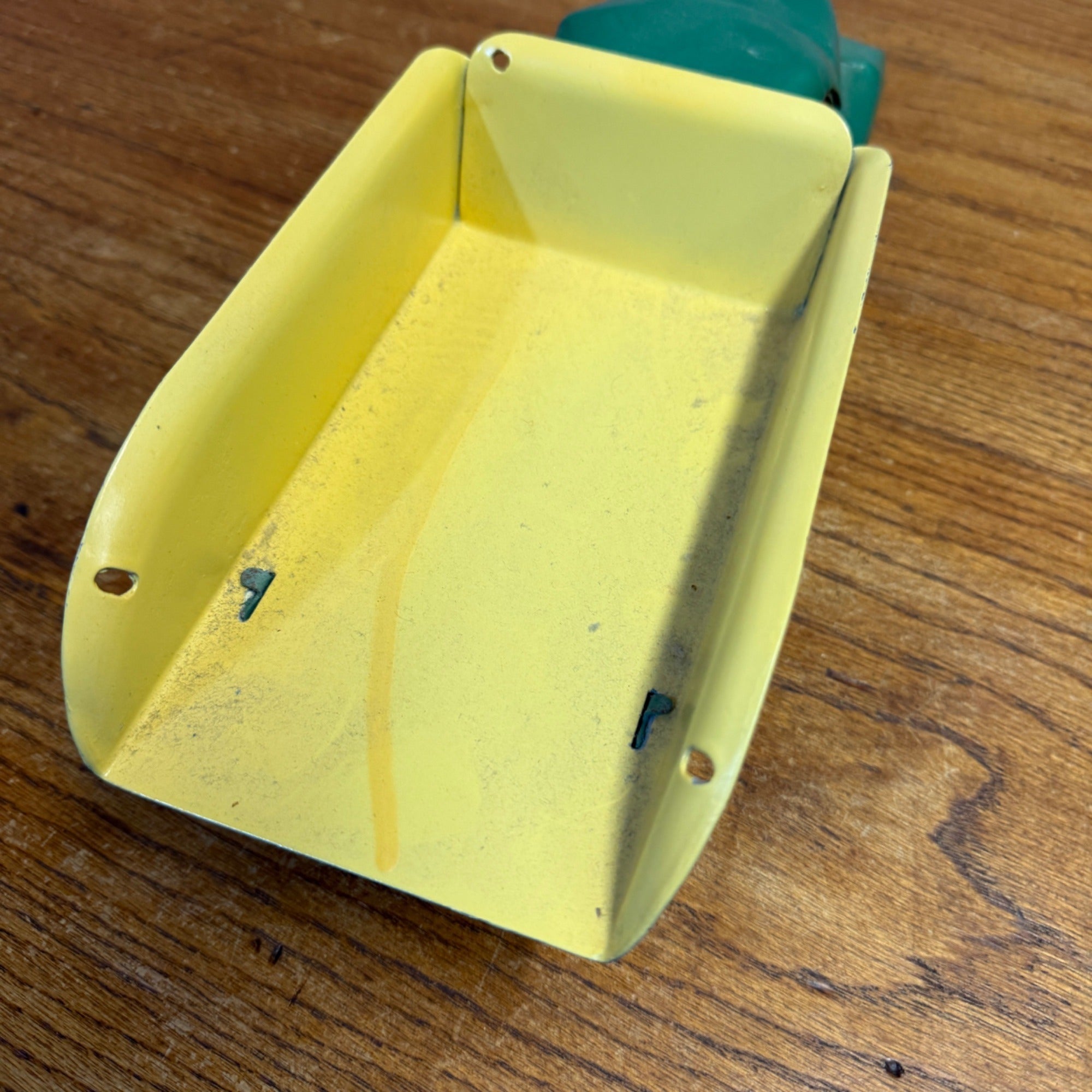 Vintage Buddy L 13" Dump Truck Pressed Steel Toy -- Repainted -- Green & Yellow