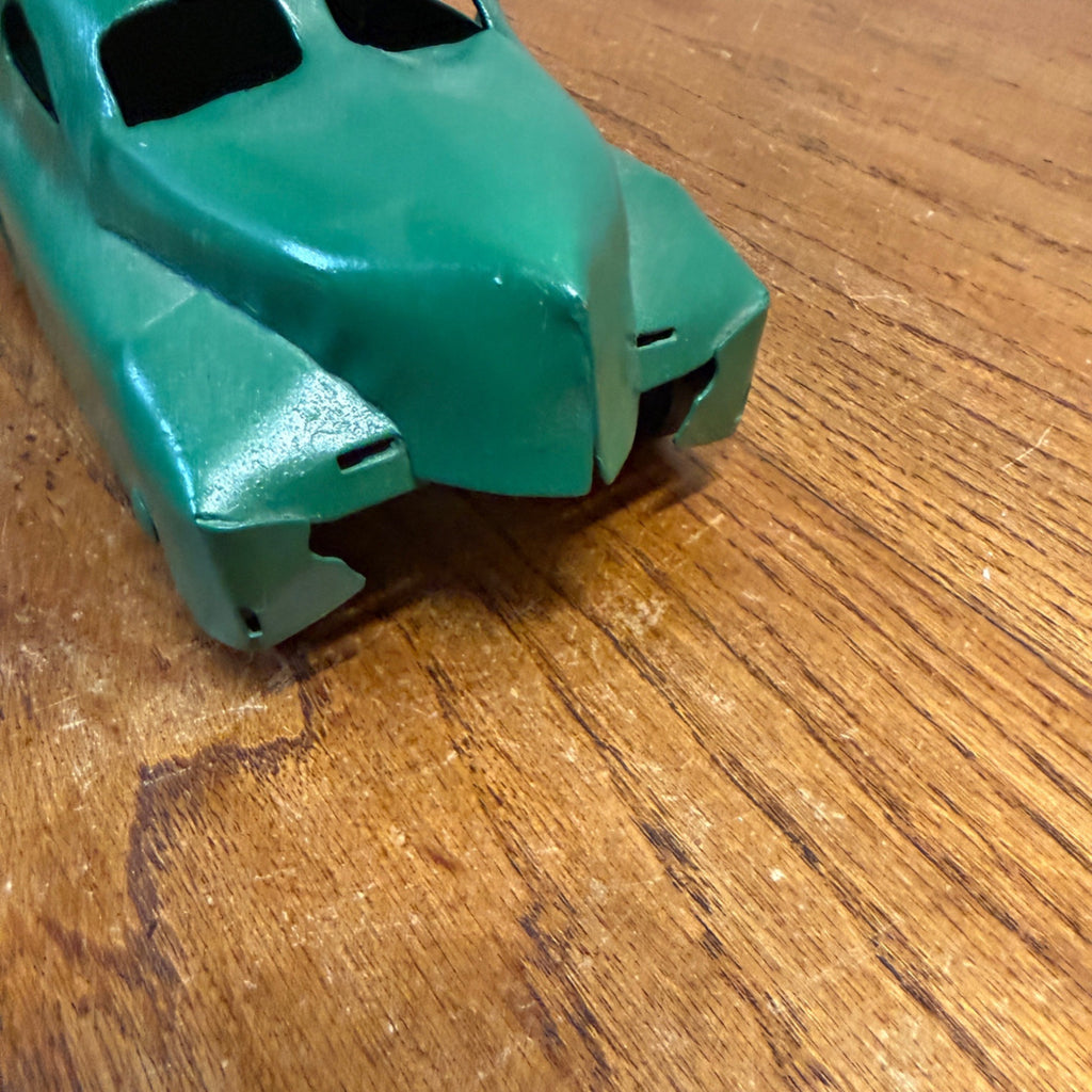 Vintage Buddy L 13" Dump Truck Pressed Steel Toy -- Repainted -- Green & Yellow